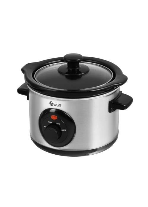 Swan Stainless Steel Slow Cooker (1.5L) - One Size Image 1