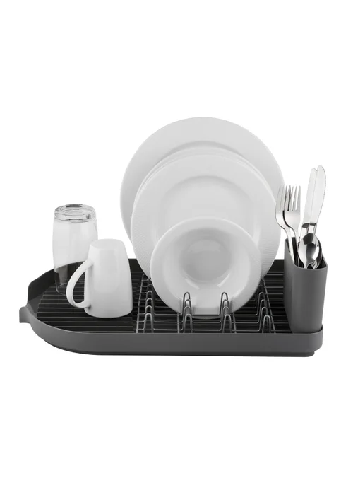 Tower Grey Compact Dishrack With Cutlery - One Size Image 1