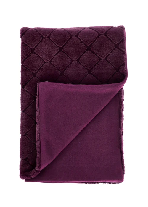 Catherine Lansfield Cosy Diamond Soft Blanket Throw (130x170cm) - One Size Image 3