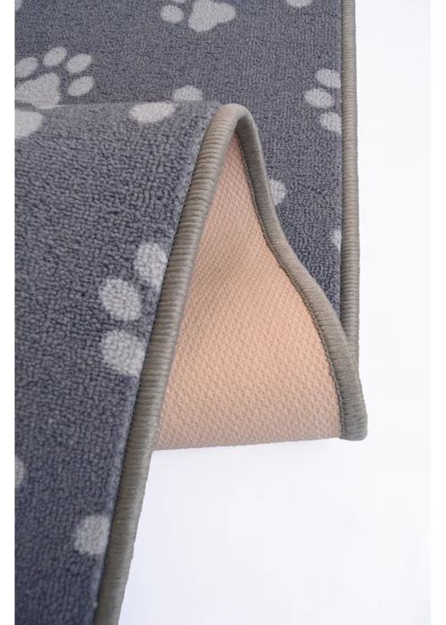 Homemaker Grey Deco Paw Print Runner and Doormat - 57 X 150 (57 X 40) Image 5