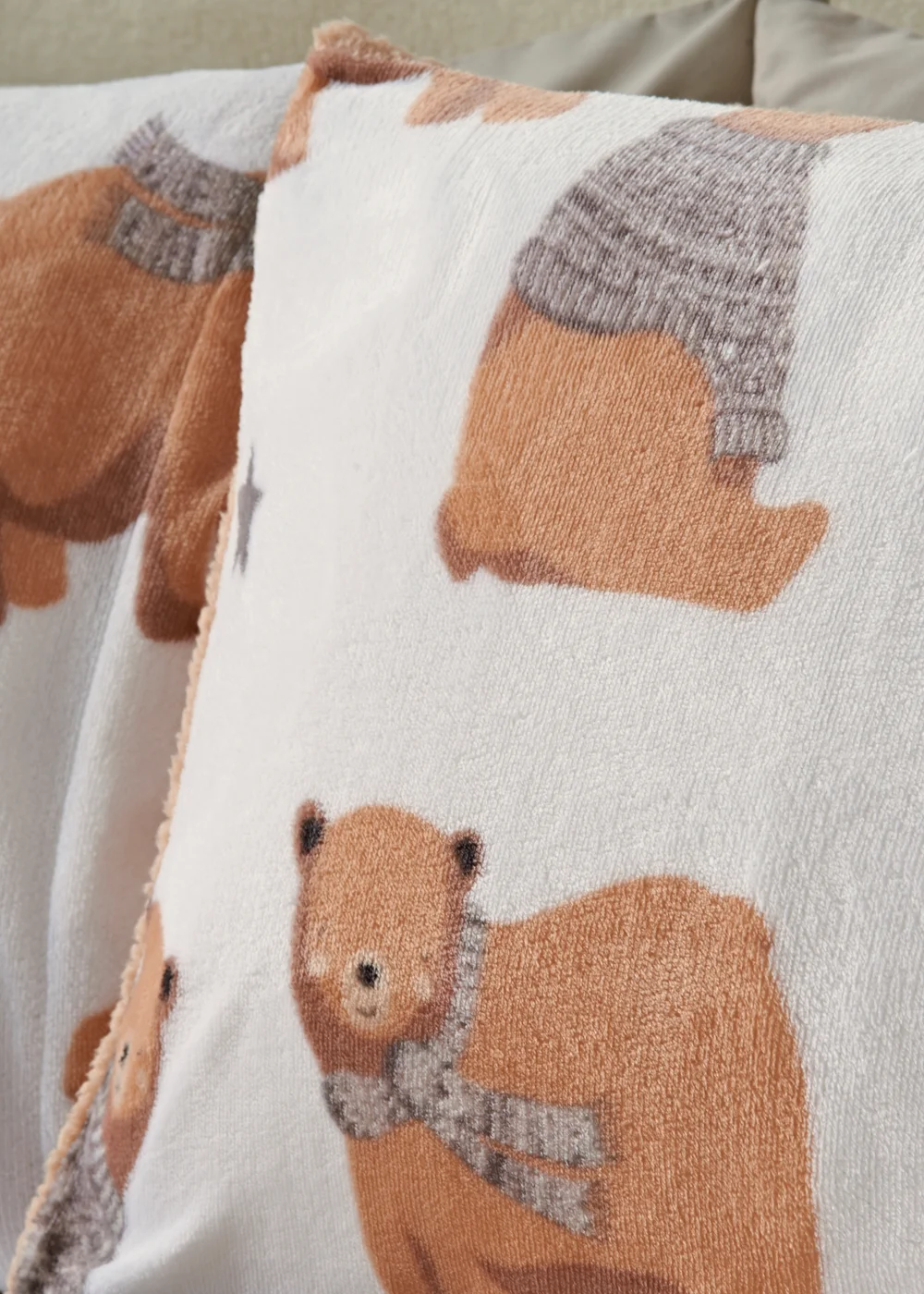 Natural Bear Fleece Duvet Set - Double Image 2
