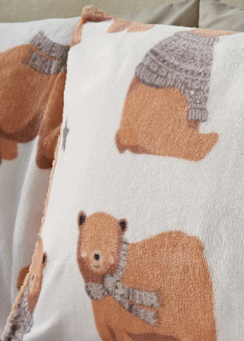 Natural Bear Fleece Duvet Set - Double Image 2