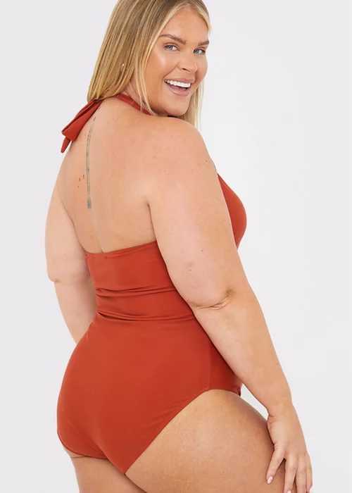 In The Style Brown Ruched Swimsuit - 8 Image 8