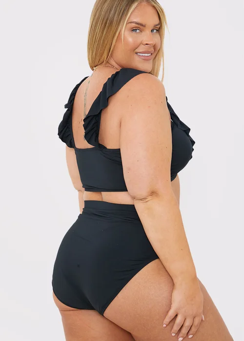 In The Style Black Co Ord Ruffle Bikini Top - 18 Image 8