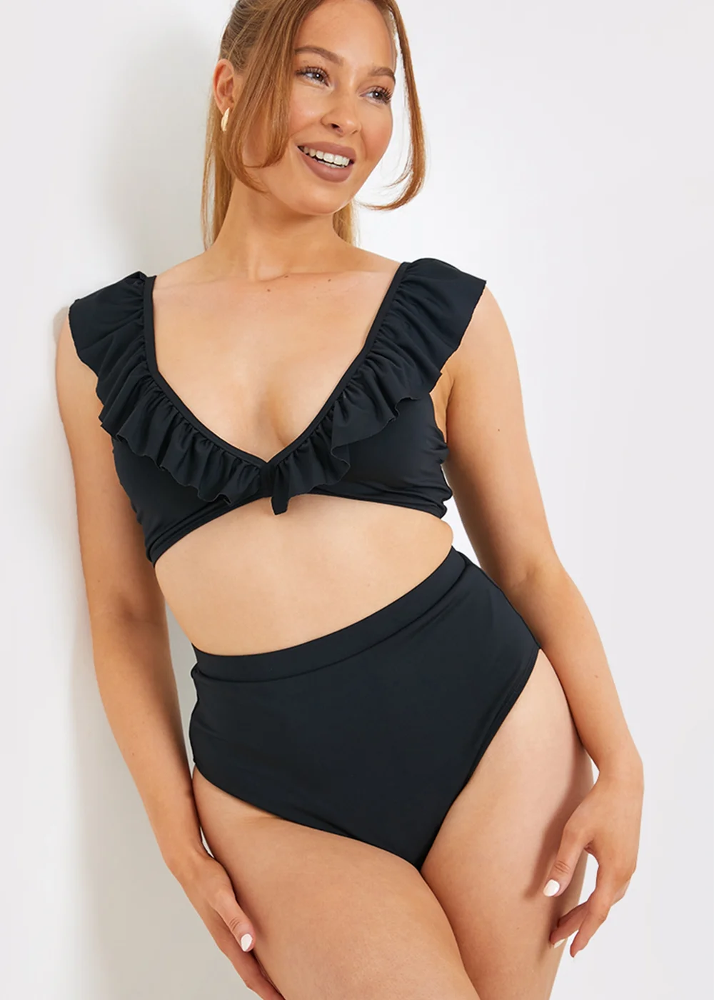 In The Style Black Co Ord High Bikini Bottoms - 8 Image 1