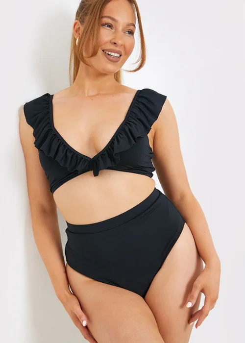 In The Style Black Co Ord High Bikini Bottoms - 8 Image 1
