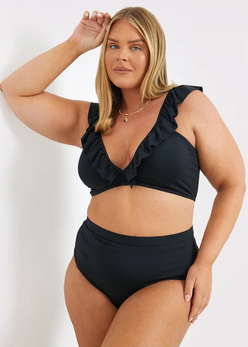 In The Style Black Co Ord High Bikini Bottoms - 8 Image 5