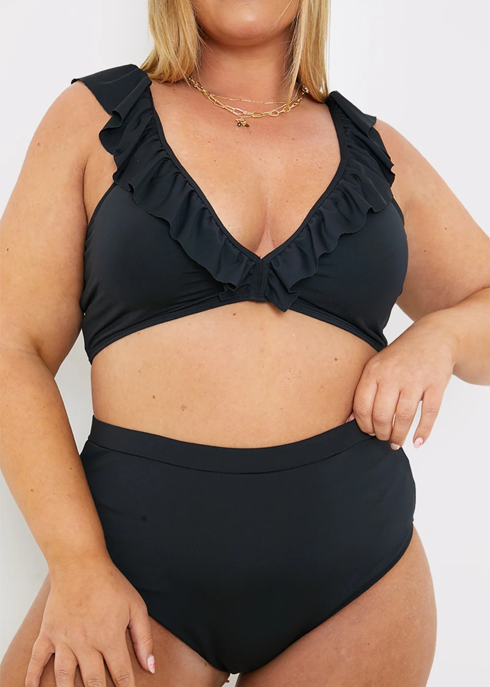 In The Style Black Co Ord High Bikini Bottoms - 8 Image 7