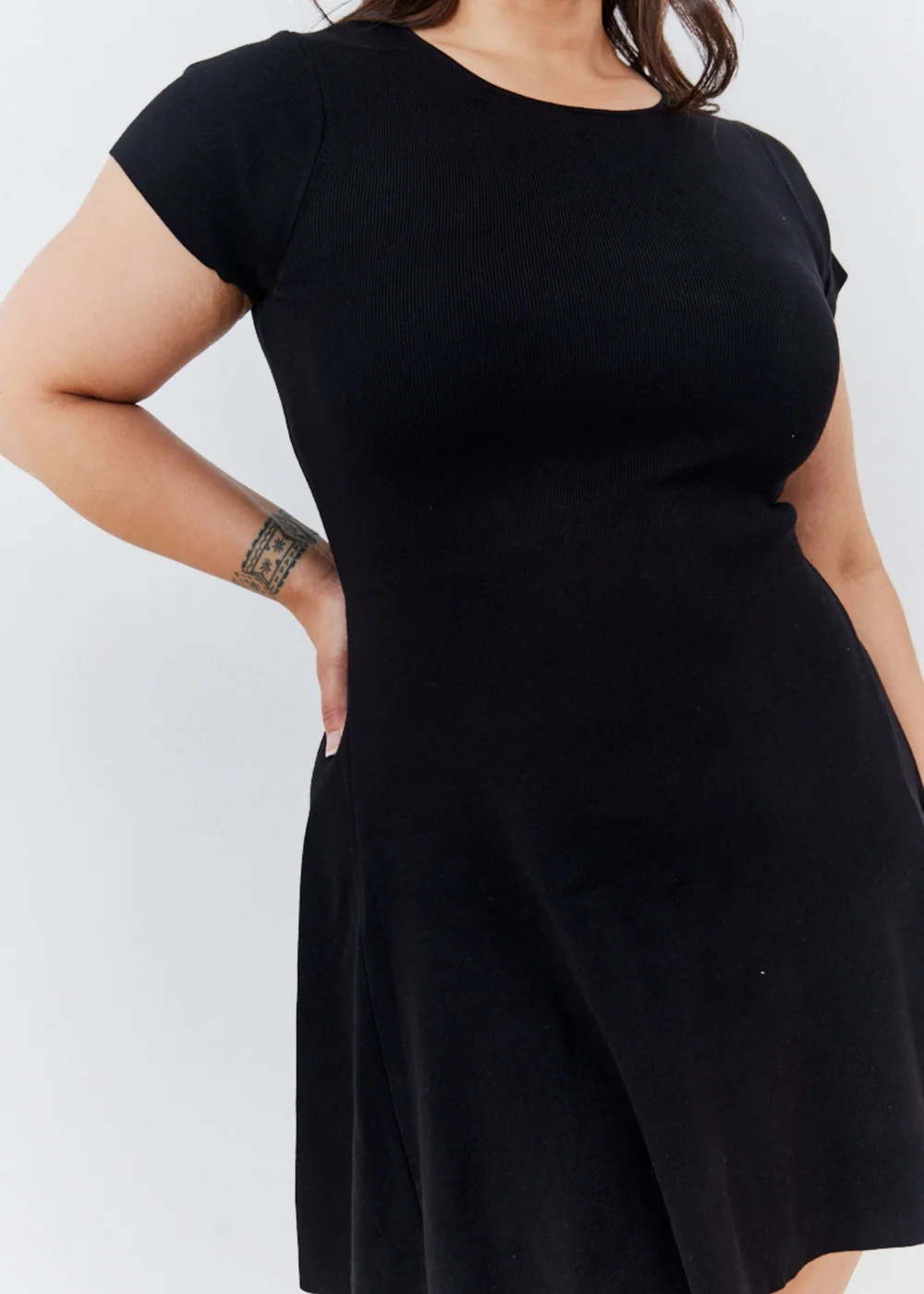 In The Style Black Skater Knit Mini Dress - 6-8 Image 4