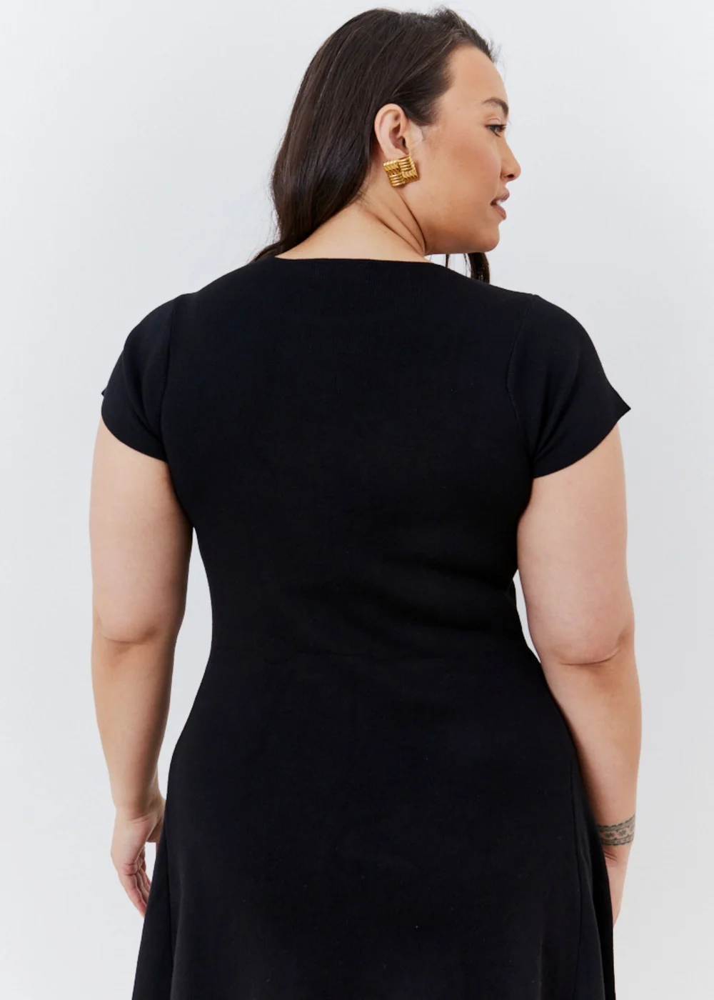 In The Style Black Skater Knit Mini Dress - 6-8 Image 6