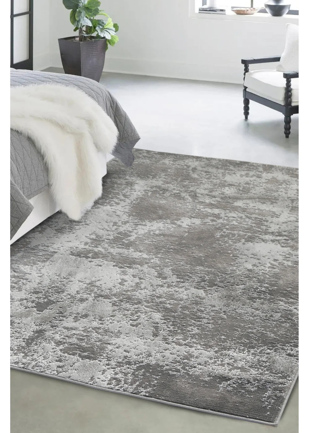 Homemaker Avery Grey Marble Rug - 80 x 150 Image 1
