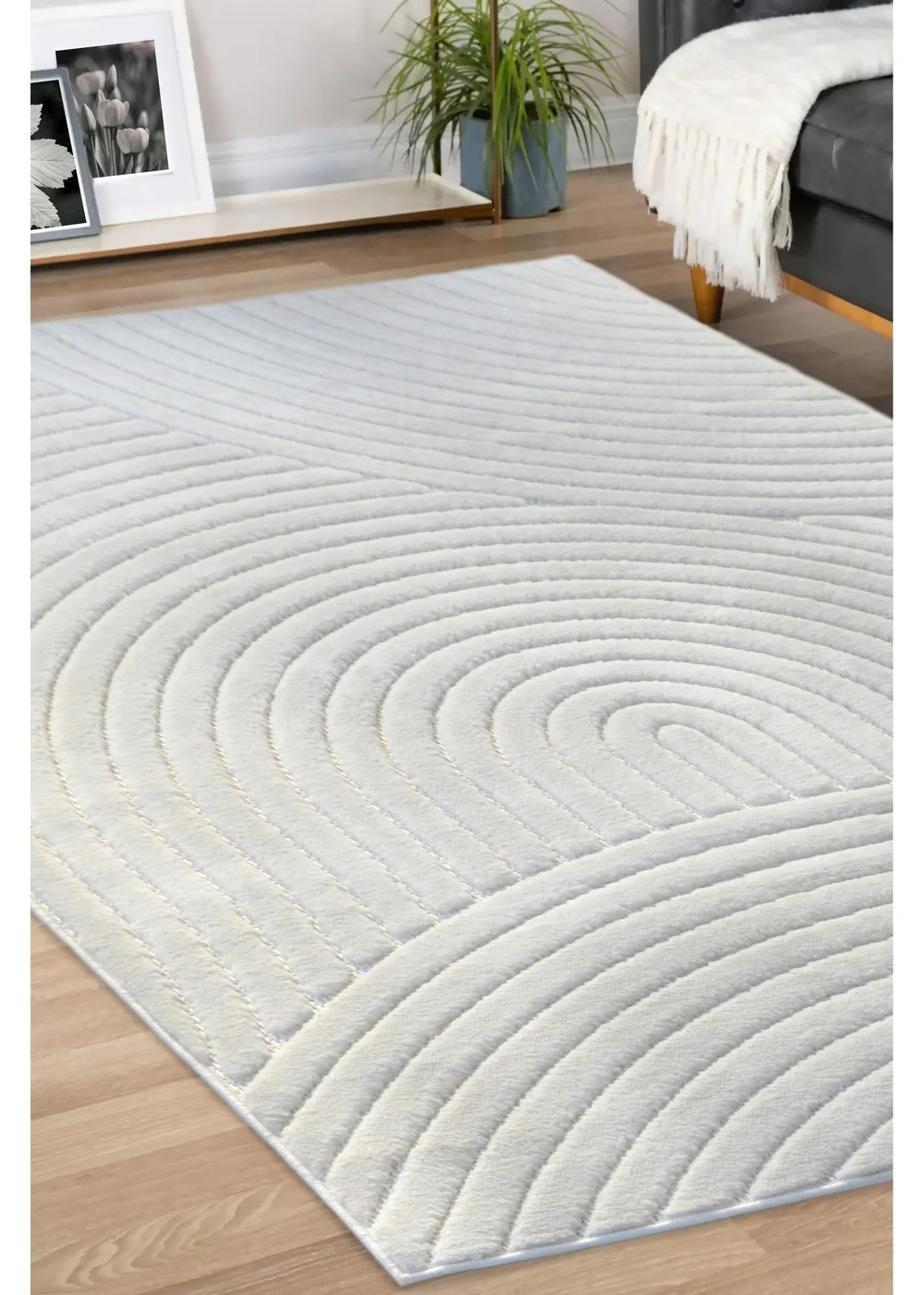 Homemaker Malmo White Curves Rug - 160 X 230 Image 5