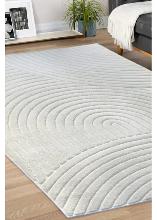 Homemaker Malmo White Curves Rug - 160 X 230 Image 5