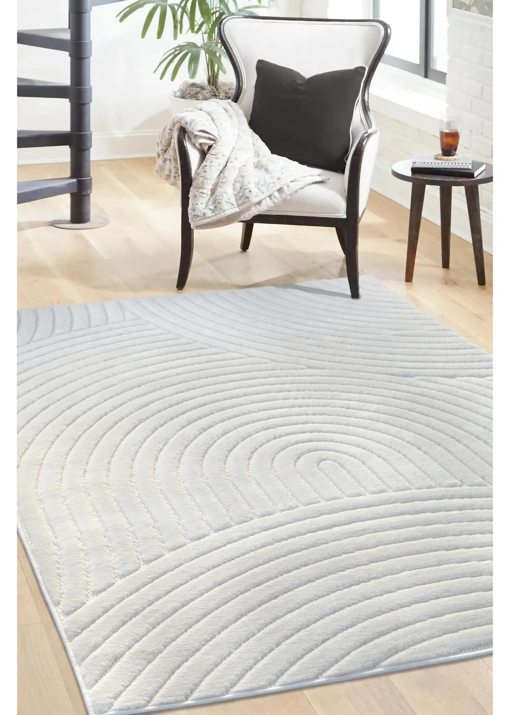Homemaker Malmo White Curves Rug - 160 X 230 Image 1