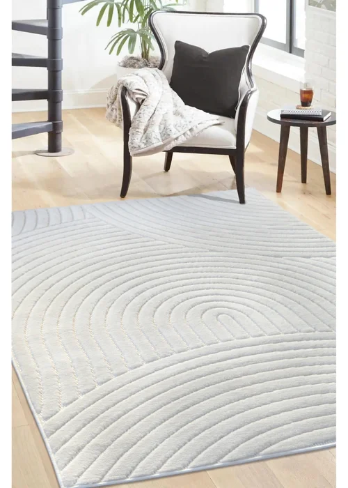 Homemaker Malmo White Curves Rug - 160 X 230 Image 1