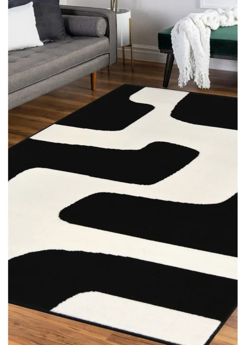 Homemaker Maestro Black Geo Blocks Rug - 160 X 230 Image 1