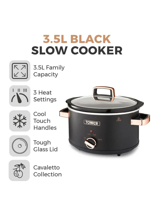 Tower Cavaletto Slow Cooker (3.5L) - One Size Image 2