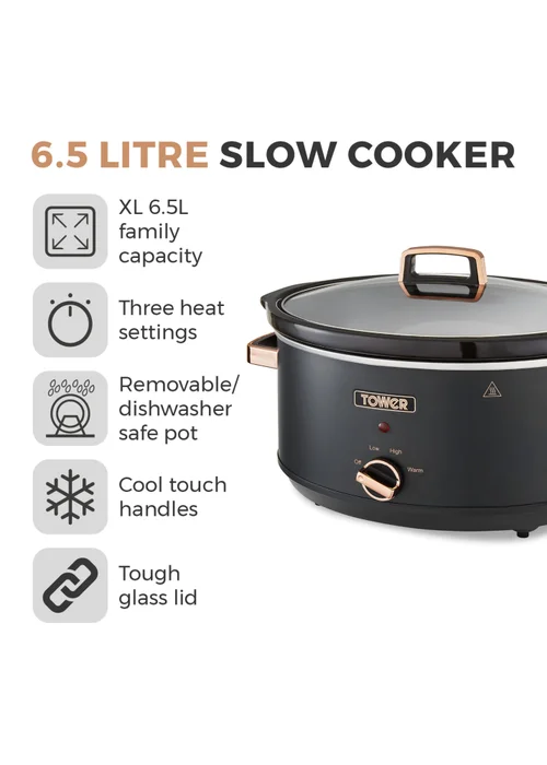 Tower Cavaletto Slow Cooker (6.5L) - One Size Image 2