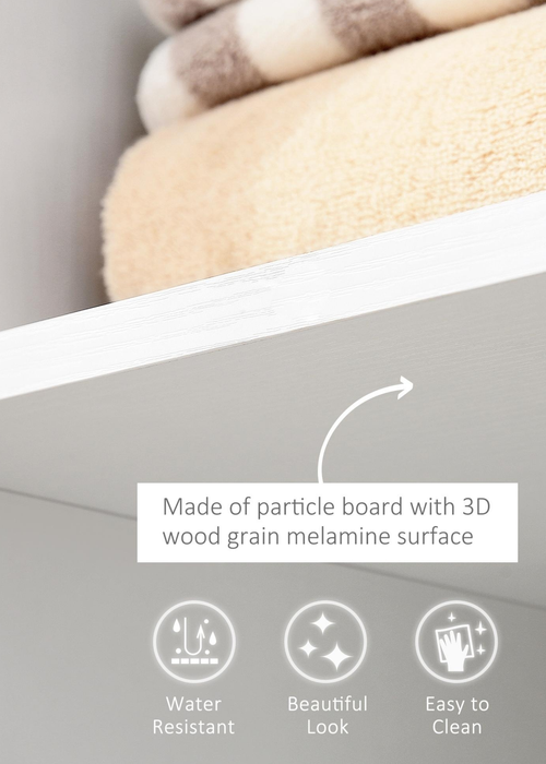 HOMCOM White Rolling Open Wardrobe Hanging Rail (80cm x 40cm x 128cm) - One Size Image 4