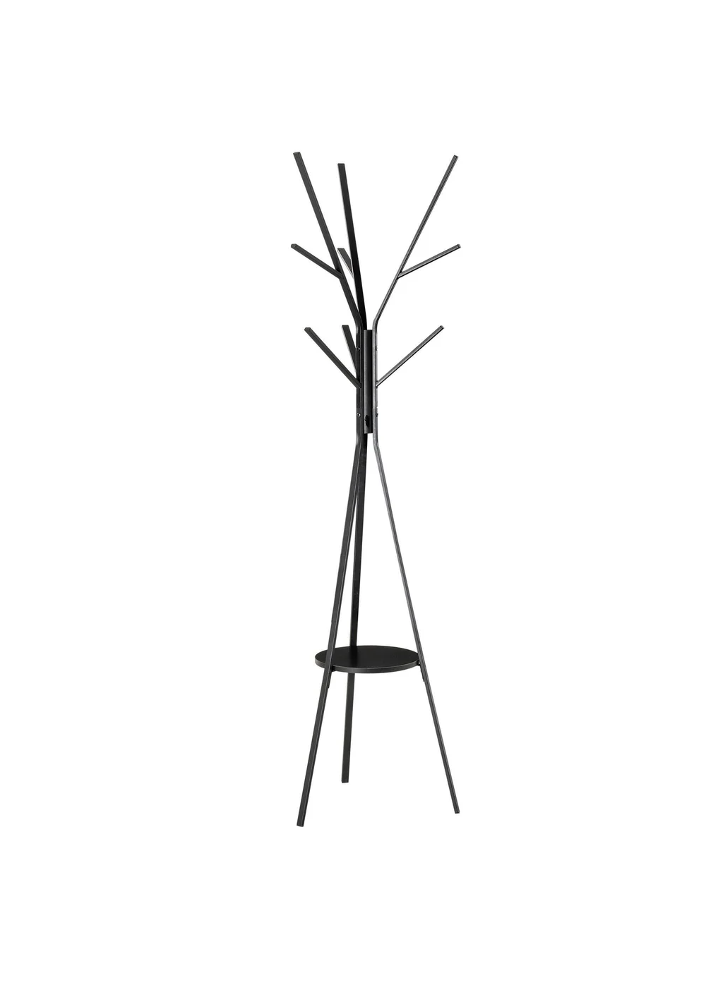 HOMCOM Black Free Standing Coat Rack (45cm x 45cm x 180cm) - One Size Image 2