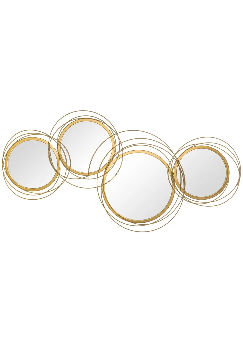 HOMCOM Gold Wall Art Decorative Mirror (107cm x 56cm x 4cm) - No Size Image 2