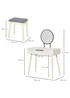 HOMCOM White Dressing Table Vanity Set (80cm x 40cm x 123cm) - One Size Image 3