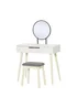 HOMCOM White Dressing Table Vanity Set (80cm x 40cm x 123cm) - One Size Image 2