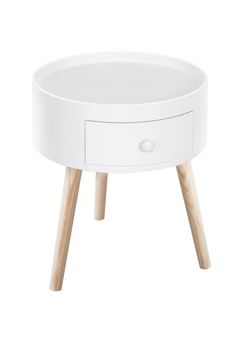 HOMCOM White Round Corner Coffee Table (38cm x 38cm x 45cm) - One Size Image 2