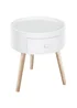 HOMCOM White Round Corner Coffee Table (38cm x 38cm x 45cm) - One Size Image 2