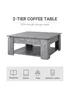 HOMCOM Grey 2 Tier Coffee Table (80cm x 80cm x 36cm) - One Size Image 4