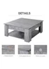 HOMCOM Grey 2 Tier Coffee Table (80cm x 80cm x 36cm) - One Size Image 5