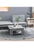 HOMCOM Grey 2 Tier Coffee Table (80cm x 80cm x 36cm) - One Size Image 1