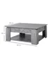 HOMCOM Grey 2 Tier Coffee Table (80cm x 80cm x 36cm) - One Size Image 3