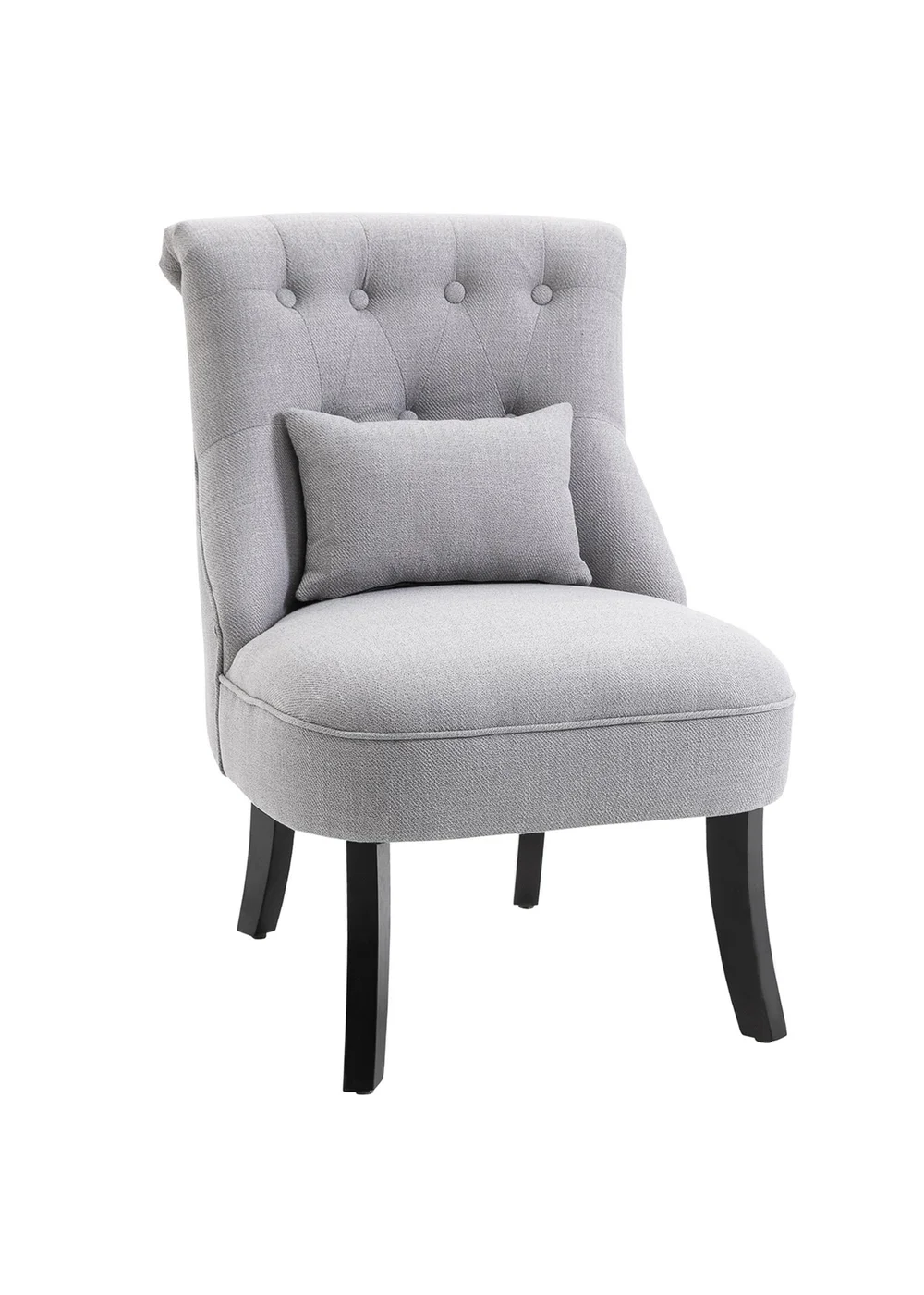 HOMCOM Grey Fabric Single Sofa Armchair (52.5cm x 69cm x 82cm) - One Size Image 2