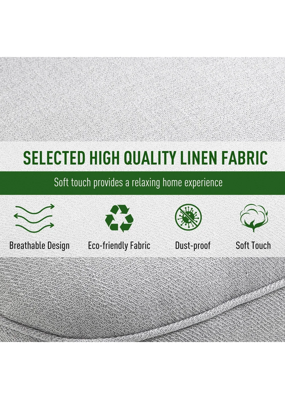 HOMCOM Grey Fabric Single Sofa Armchair (52.5cm x 69cm x 82cm) - One Size Image 4