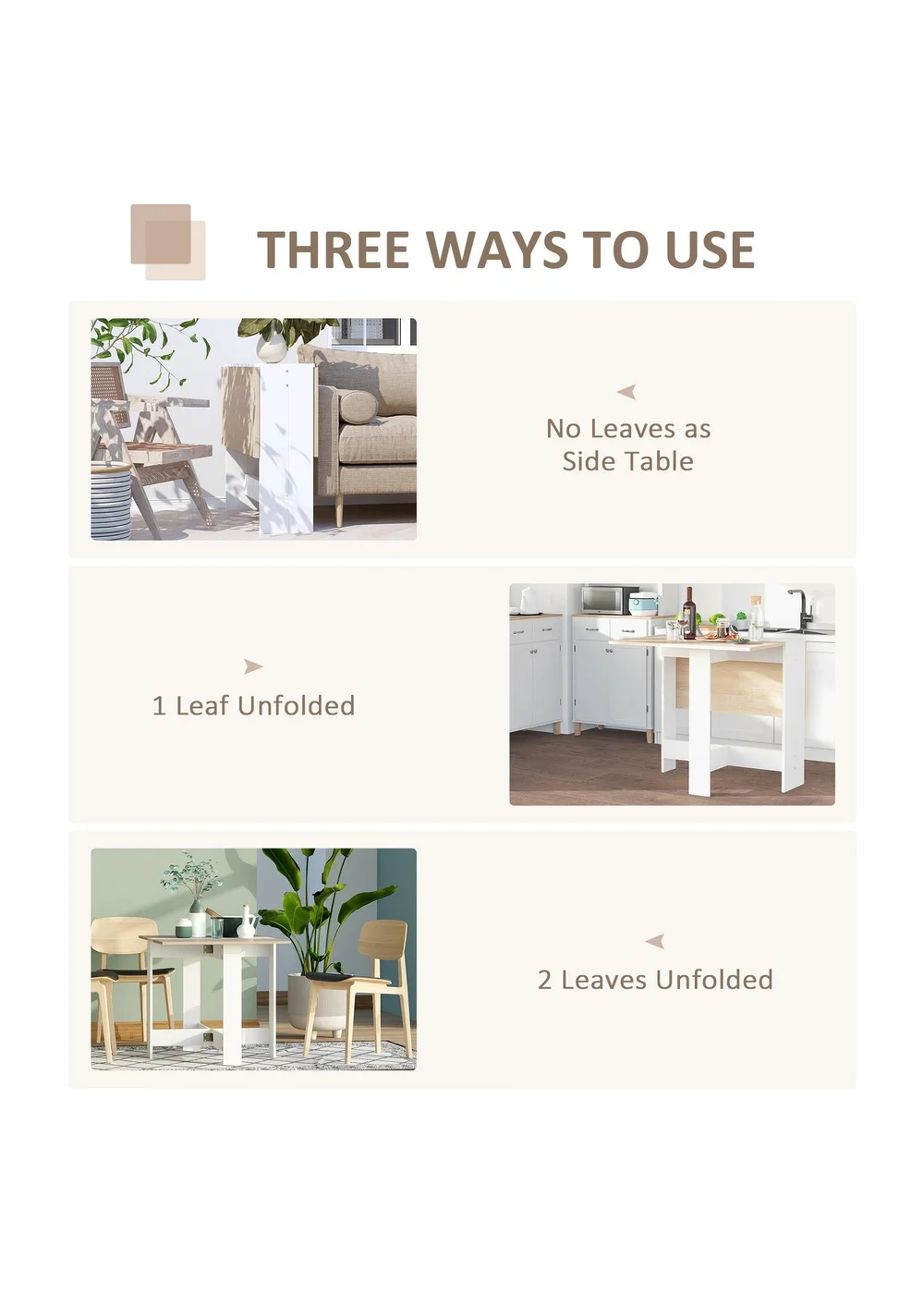 HOMCOM Brown Wooden Folding Table (103cm x 76cm x 73.5cm) - One Size Image 5