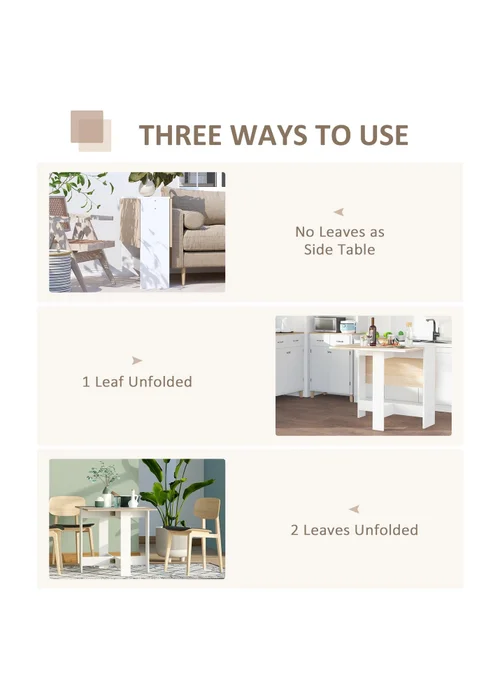 HOMCOM Brown Wooden Folding Table (103cm x 76cm x 73.5cm) - One Size Image 5