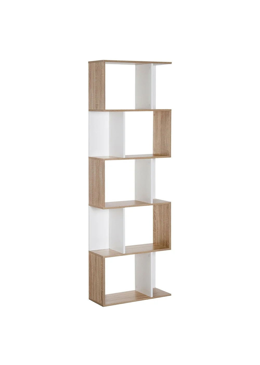 HOMCOM Natural 5-tier Display Shelving Bookcase (60cm x 24cm x 184.5cm) - One Size Image 2
