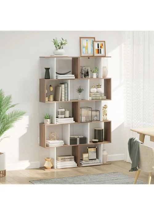 HOMCOM Natural 5-tier Display Shelving Bookcase (60cm x 24cm x 184.5cm) - One Size Image 3