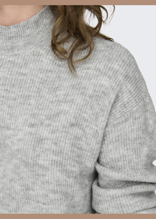 JDY Grey High Neck Jumper Dress - 8 Image 5
