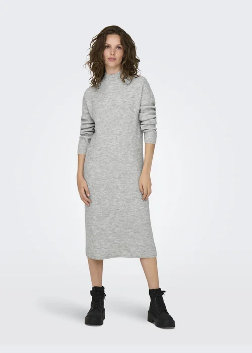 JDY Grey High Neck Jumper Dress - 8 Image 4
