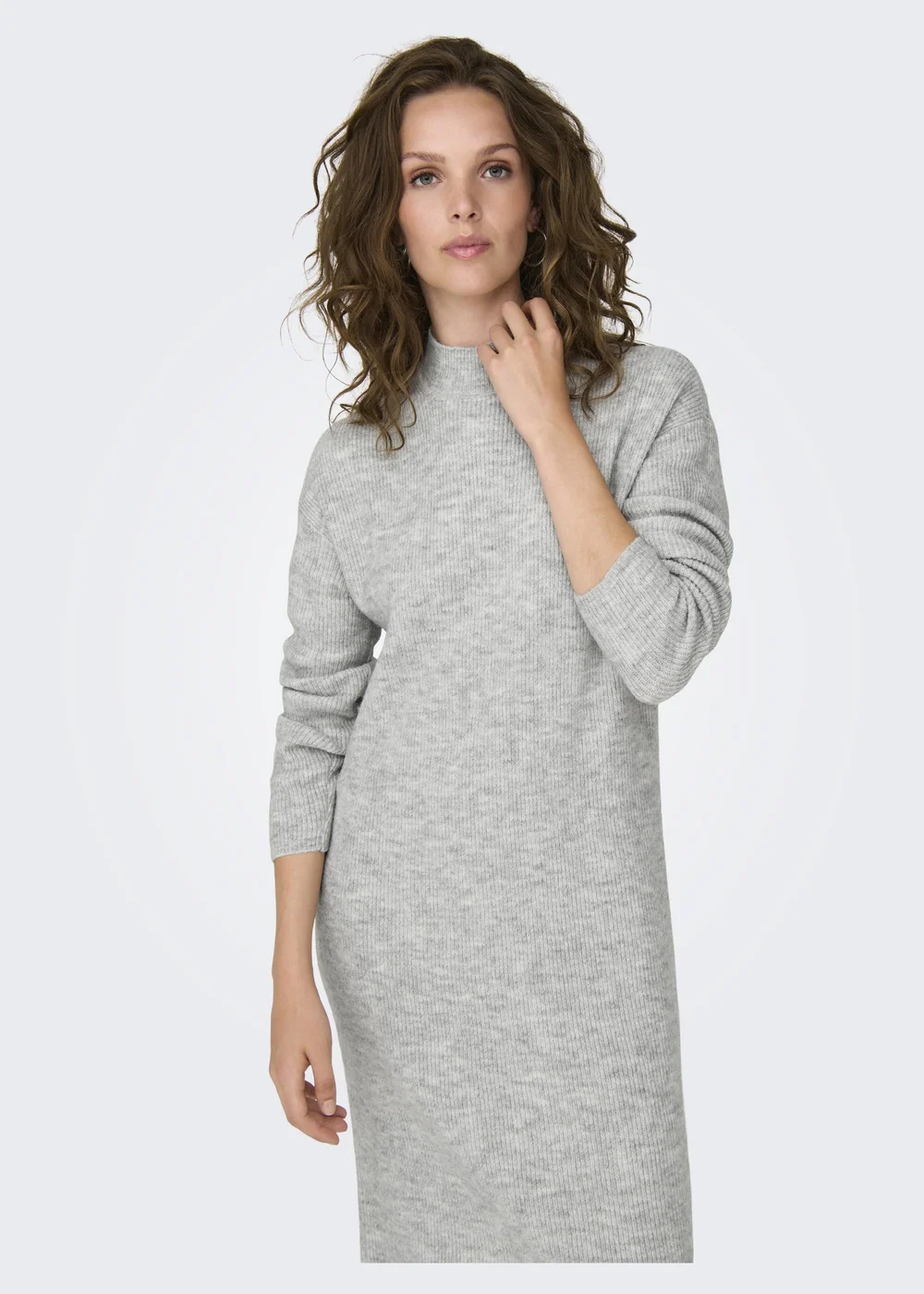 JDY Grey High Neck Jumper Dress - 8 Image 3