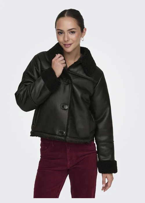 JDY Chocolate Brown Shearling Jacket - 8 Image 1