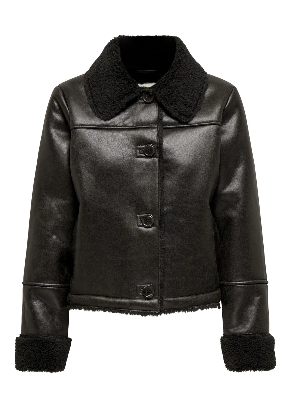 JDY Chocolate Brown Shearling Jacket - 8 Image 6