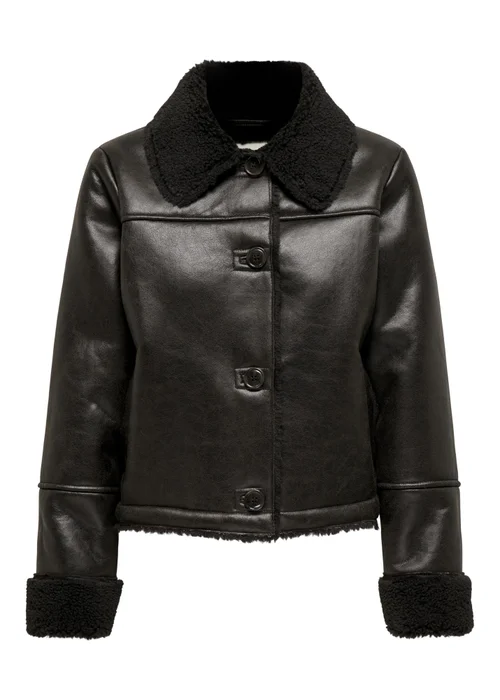 JDY Chocolate Brown Shearling Jacket - 8 Image 6