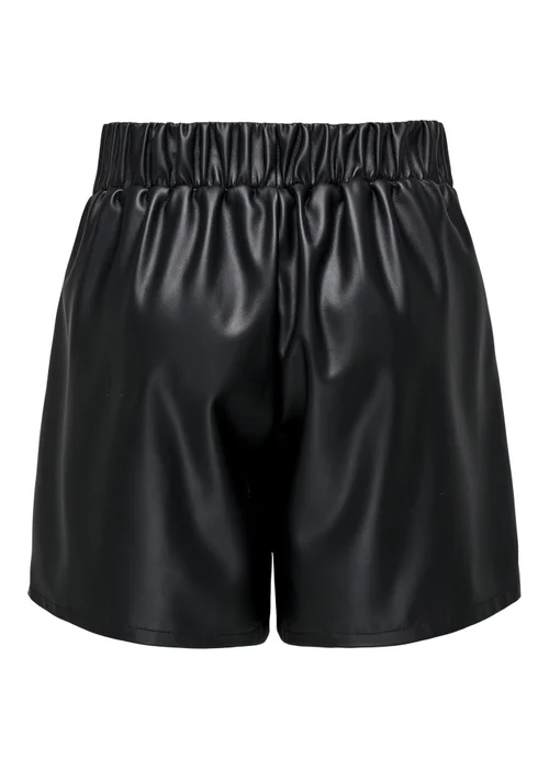 JDY Black Leather Look Shorts - 8 Image 6