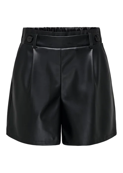 JDY Black Leather Look Shorts - 8 Image 5