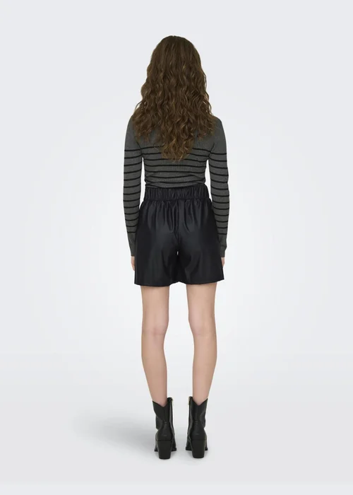 JDY Black Leather Look Shorts - 8 Image 2