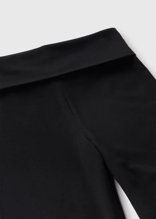 Girls Black Jersey Fold Over Flare Trousers (7-15yrs) - 8 Yrs Image 2