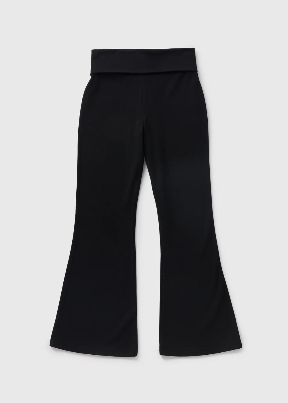 Girls Black Jersey Fold Over Flare Trousers (7-15yrs) - 8 Yrs Image 1